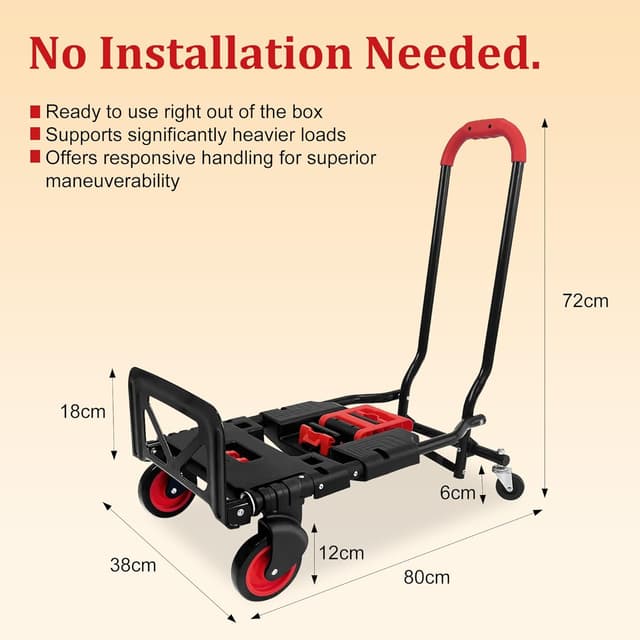 Detalle 2 de NiceyCare 2-in-1 Folding Trolley 180 kg capacity 🛒