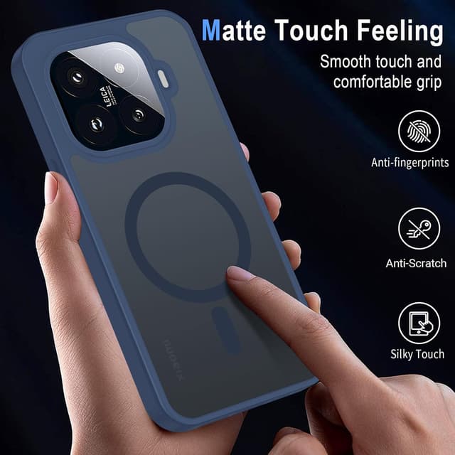 Detalle de Coque magnétique XTCASE pour Xiaomi 15T Pro 5G avec compatibilité MagSafe bleu (dos translucide mat)