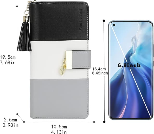 Detalle de Pomelo Best portafoglio da donna in pelle sintetica con cerniera lungo e portamonete