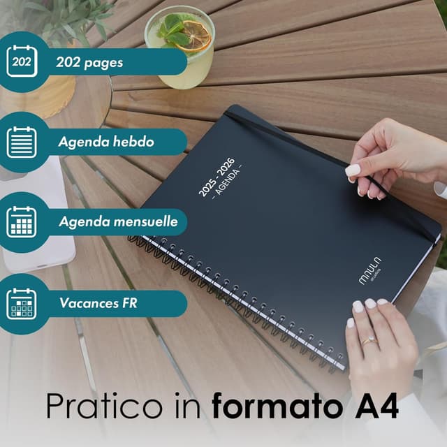 Detalle de Schülerkalender 2026 A4 Wochenansicht – Wochenplaner mit Notizbereich (Juli 2025 bis Dezember 2026)