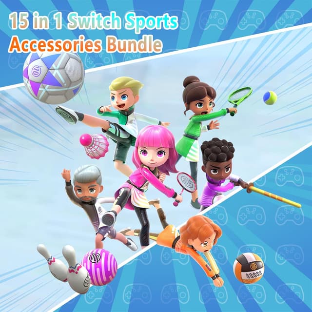 Detalle 2 de AOKUMA Tempered Glass Screen Protector & 15-in-1 Accessories Kit for Nintendo Switch 2 Sports (2 Pack)