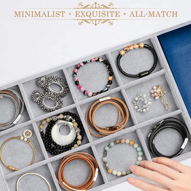 Thumbnail 5 de Emibele Organizador de Joyas con 12 Compartimentos, Gris 💍