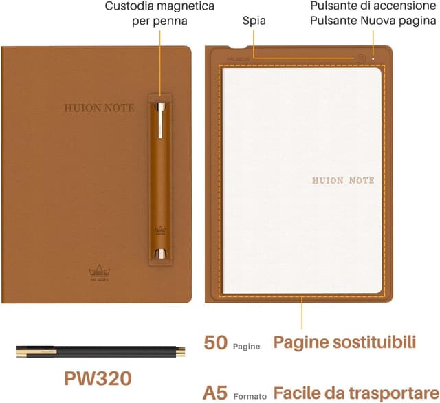Detalle de HUION Note X10 taccuino digitale A5 Bluetooth 5.0 con 8.192 livelli di pressione