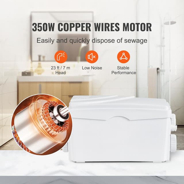 Thumbnail 5 de VEVOR Hebeanlage 350 W, 6000 l/h Abwasserpumpe 🚰
