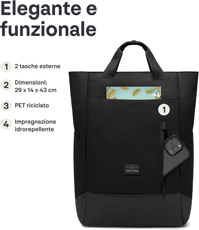 Detalle 2 de Johnny Urban Zaino Fasciatoio Neonato Blair con borsa passeggino, volume 16 litri, idrorepellente