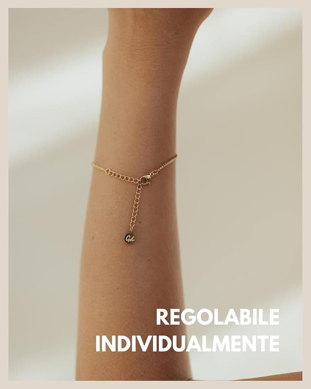 Detalle 2 de GD GOOD.designs bracciale cuore da donna regolabile (15,5–20,5 cm) in acciaio 316L