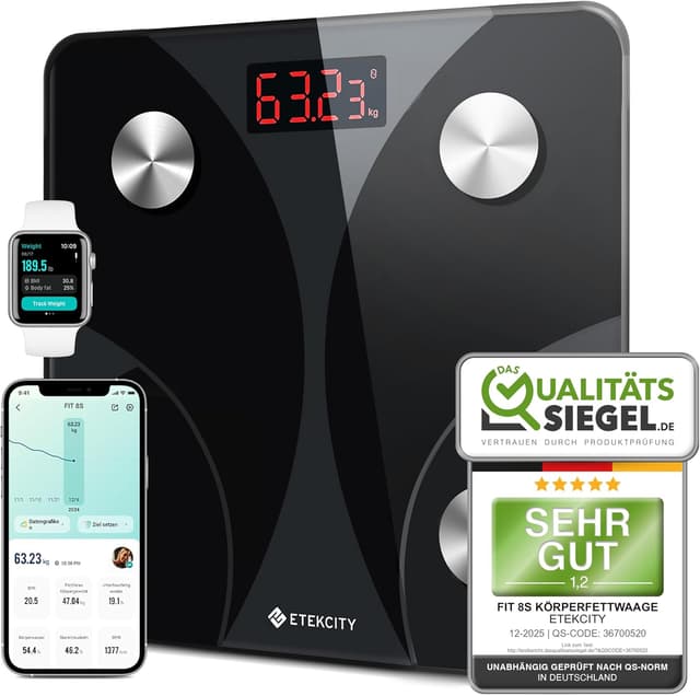 Detalle de Etekcity Personenwaage 180 kg — Körperfettwaage