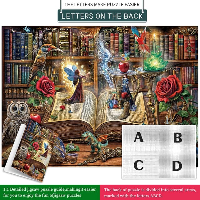 Detalle de Fantasy Secrets: Zauberbuch Puzzle mit 1000 Teilen (70 x 50 cm) – für Erwachsene und die ganze Familie