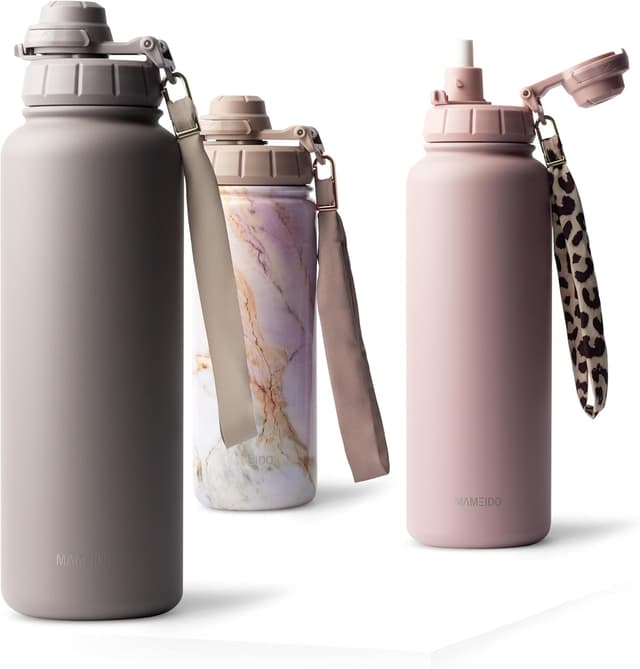 Thumbnail 6 de MAMEIDO Thermosflasche mit Strohhalm (1,2 l) – auslaufsicher, Edelstahl isoliert, BPA-frei