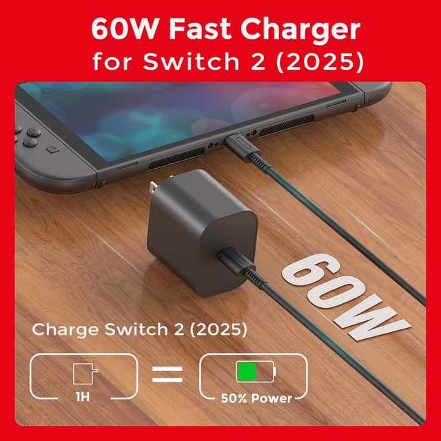 Detalle 2 de Charger for Nintendo Switch 60W 🔌