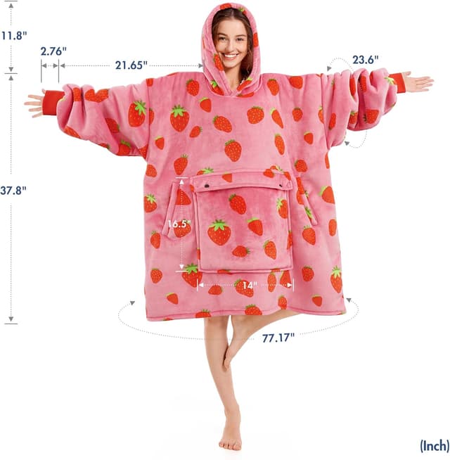 Detalle 2 de Narecte Cozy Oversized Blanket Hoodie wearable blanket