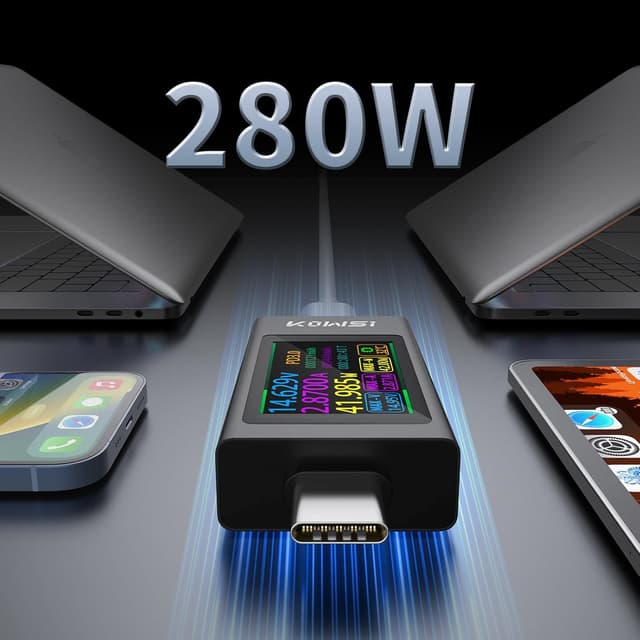 Detalle de YEREADW USB-C Tester Messgerät mit Anzeige für Schnellladeprotokolle (3,3–50 V, bis 12 A)