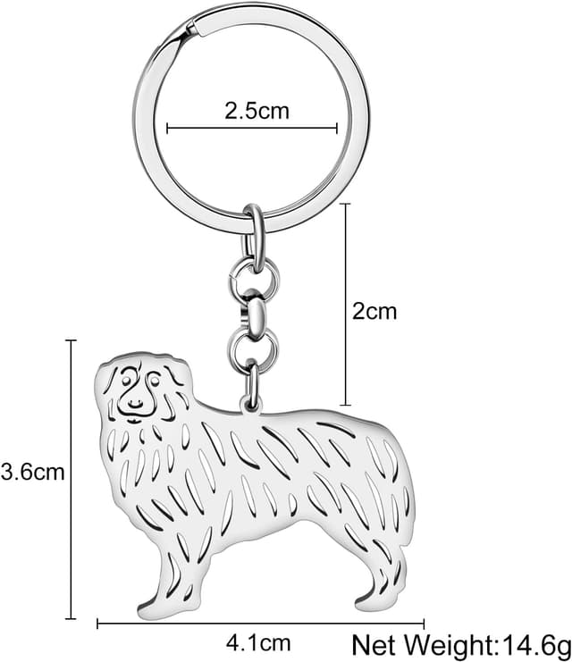 Detalle de YAYAKO Stainless Steel Dog Keychain Wallet for Car Keys (Gold or Silver Plated) in Velvet Gift Bag