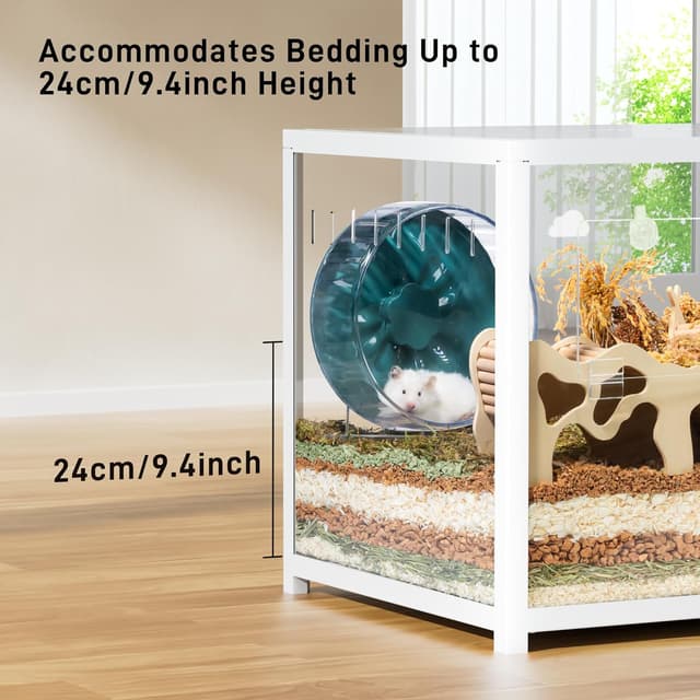 Detalle de BUCATSTATE Hamsterkäfig Metall 2,0, stapelbar mit Doppeltür – 100 × 50 × 52,5 cm (ca. 0,5 m²), Weiß