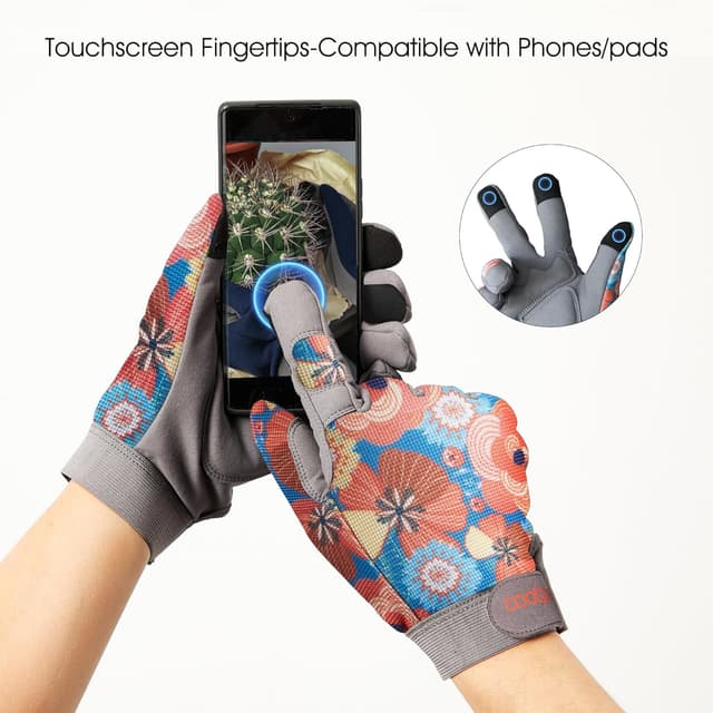 Detalle 2 de COOLJOB Gartenhandschuhe für Damen mit Klettverschluss (S–M) – durchstichsichere Rosenhandschuhe aus Kunstleder, 1 Paar