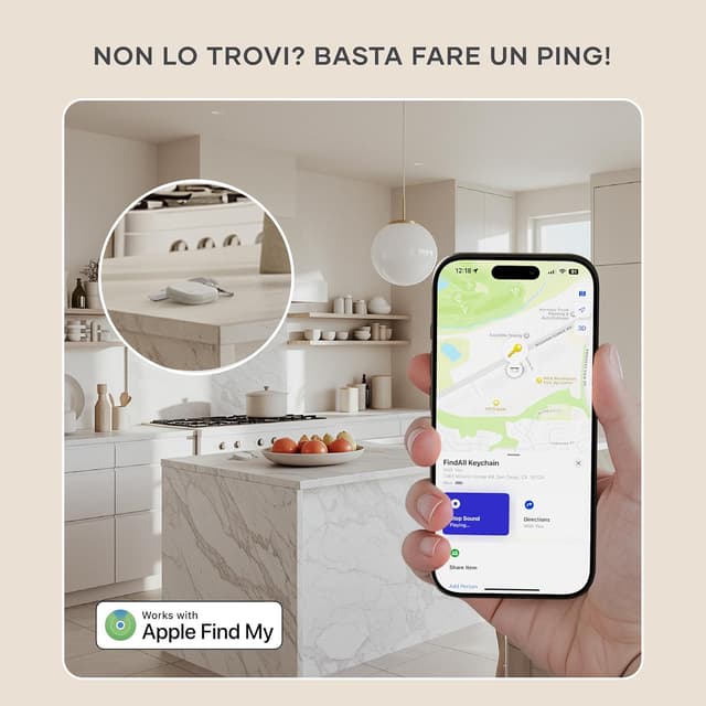 Detalle de SATECHI FindAll localizzatore per chiavi con Apple Find My, ricarica wireless e avviso acustico potente (beige)