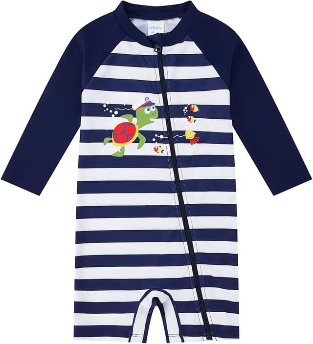 Detalle de upandfast UPF 50+ toddler rashguard swimwear with full-length zipper