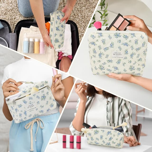 Thumbnail 6 de beifon 3er Set Kosmetiktaschen & Kulturbeutel für Damen (Blumenmuster) – 3 Größen