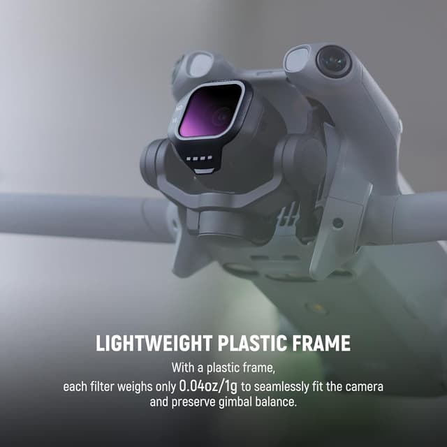 Detalle de NEEWER CPL ND Filter Set for DJI Mini 5 Pro (ND16/ND64/ND256, CPL) – 4 Pack for snap-on circular polarising and exposure control