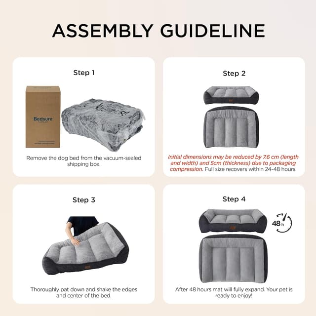 Thumbnail 6 de Bedsure XL Orthopedic Dog Bed 106x76 cm