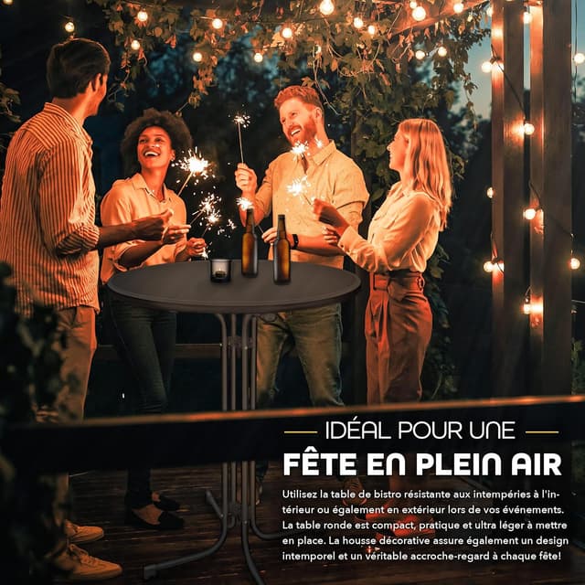 Thumbnail 6 de tillvex® Table de Bistrot Ø 80 cm