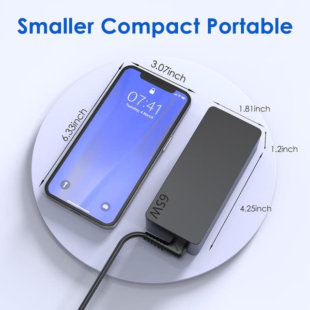 Detalle de MAXPOR 65W USB-C laptop charger for Lenovo