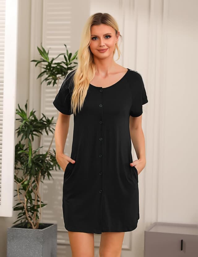 Thumbnail 1 de iClosam Nachthemd Damen Baumwolle S-XXL