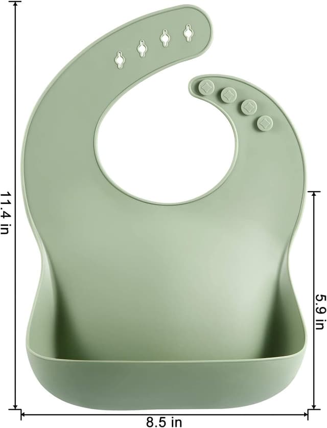 Detalle de PandaEar 3-teiliges Silikon-Lätzchen-Set mit Auffangschale, wasserdicht & BPA-frei (für Babys und Kleinkinder)