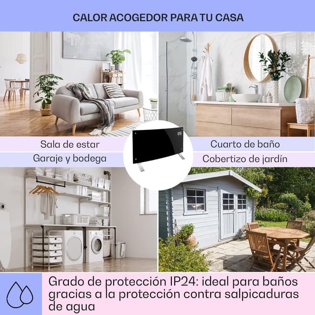 Thumbnail 4 de Klarstein Estufa Eléctrica 2000W Delgada Silenciosa con Termostato 🔥