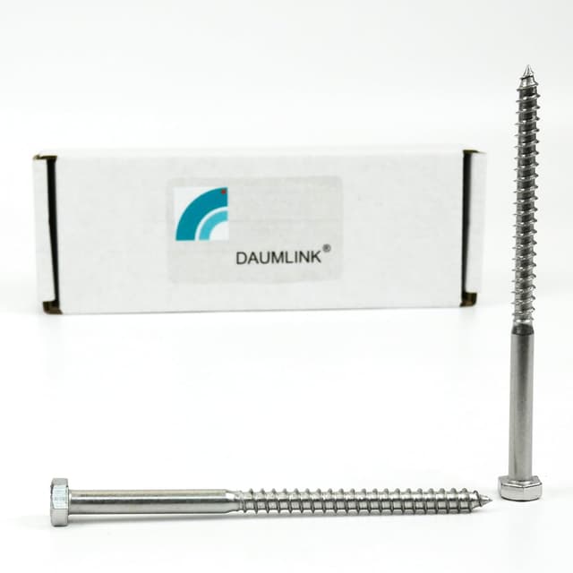 Detalle de DIN 571 Schlüsselschrauben Edelstahl A2 (M6x100 mm) – Sechskant-Holzschrauben, 25 Stück