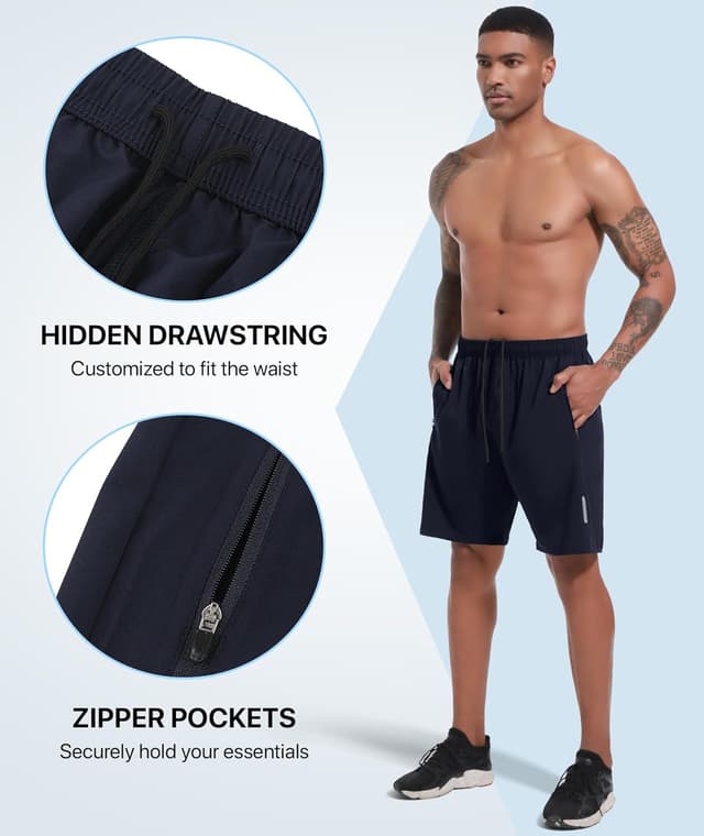 Thumbnail 3 de SIHOHAN Men's Gym Shorts 7 Inch Quick Dry