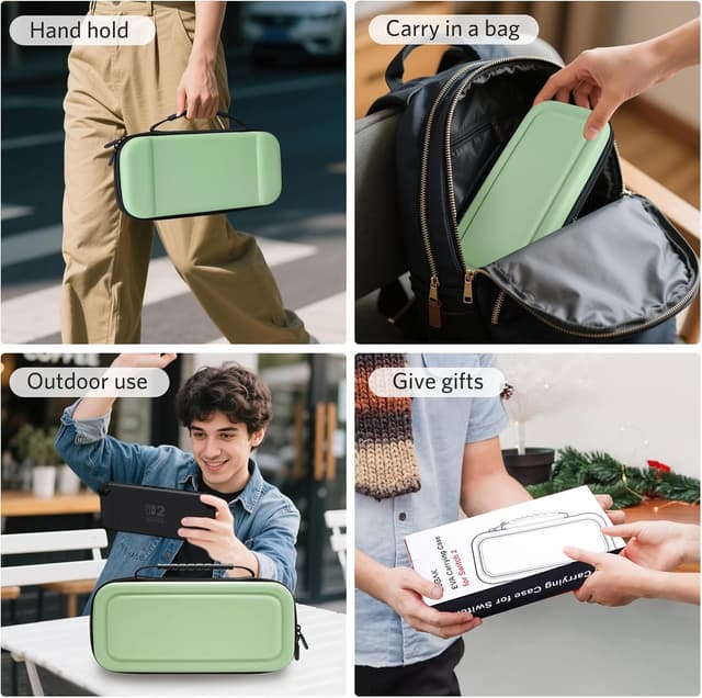 Thumbnail 6 de CoBak Large Capacity Carrying Case for Nintendo Switch 2 (2025) – 3-in-1 Bundle (Matcha Green, Gift Box Edition)