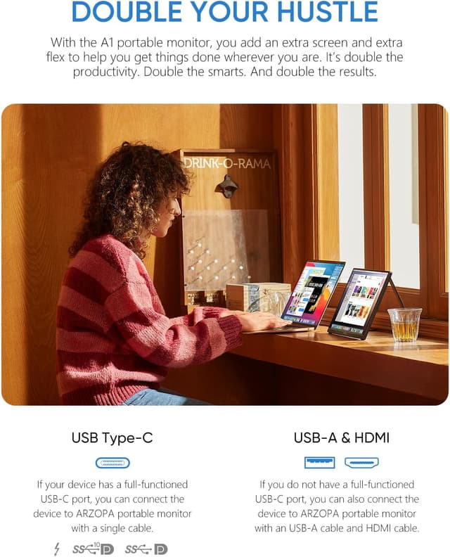 Detalle 2 de ARZOPA A1 Portable Monitor 15.6" FHD IPS