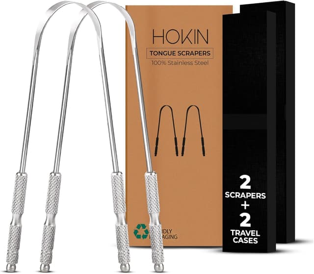 Detalle de HOKIN Tongue Scraper 2pcs stainless steel