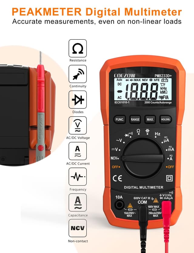 Detalle 2 de Digital-Multimeter Automatikbereich, Multimeter 🎛