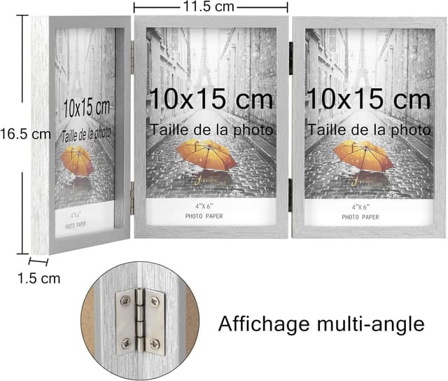 Detalle de AVEAX Cadre Photo 10x15 cm Triple