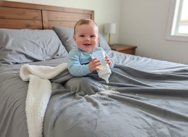 Detalle de Bedding Aid fleckenfreie, wasserdichte Wendedecke mit Sherpa-Fleece für das Doppelbett (Velvet Grau/Wolkenweiß)