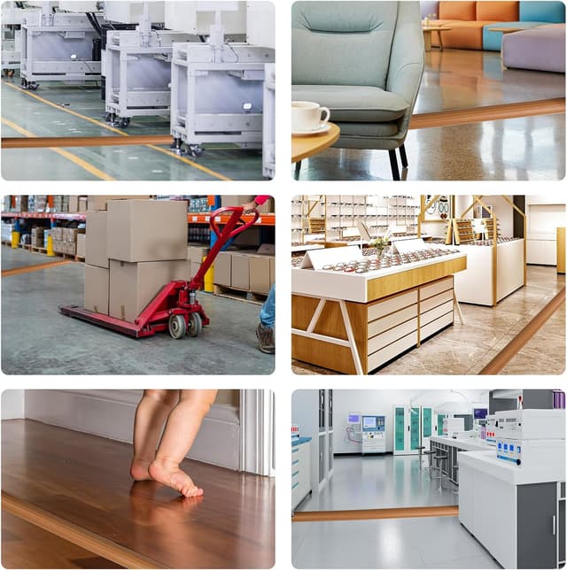 Detalle de DIKARIYA Kabelkanal Holzoptik, selbstklebend, flexible Boden-Kabelbrücke (3 cm x 1 m), braun