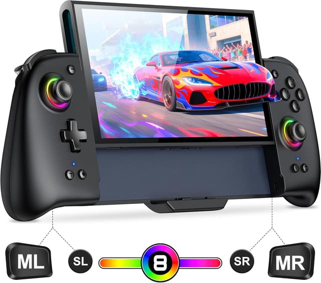 Detalle de Elegamefy Wireless Switch 2 Controller mit Hall-Effekt Joysticks (keine Totzone), Turbo, Turbo & RGB für Nintendo Switch 2