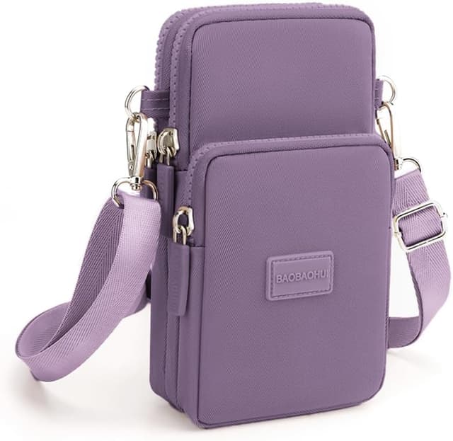 Detalle de DuoLmi waterproof crossbody phone pouch bag for women (20 x 10 x 5 cm) with adjustable strap