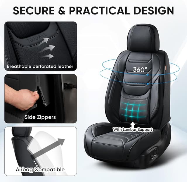 Thumbnail 6 de TIEHESYT Leather Car Seat Covers Set