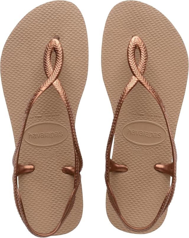 Detalle de Havaianas Luna sandali da donna con cinturino alla caviglia, suola antiscivolo e cinturini intrecciati