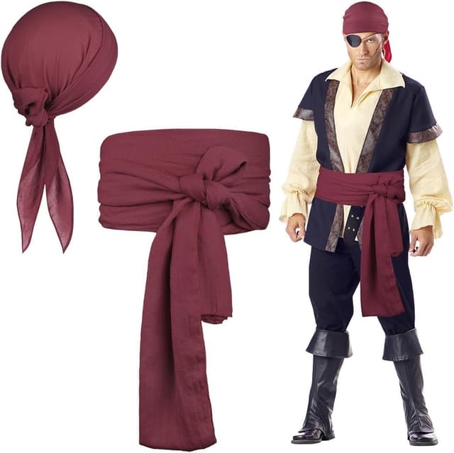 Thumbnail 6 de Alaoo Kit Accessori Pirata da Capitano: bandana, cintura e altri accessori per Halloween e Carnevale