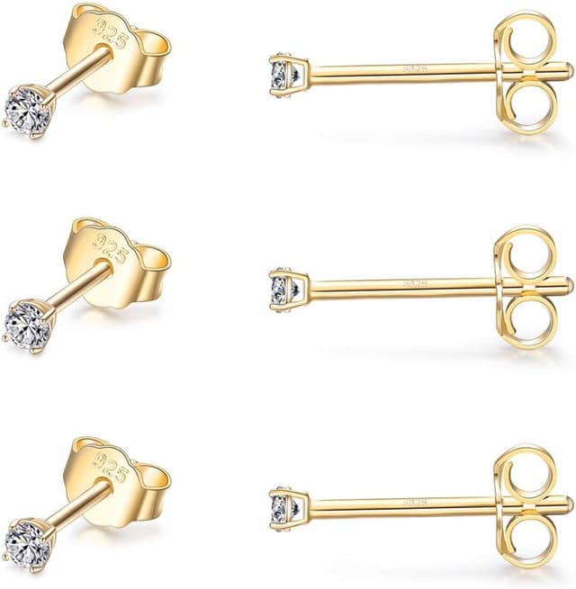 Detalle de CERSLIMO Ohrstecker Gold Set 2 mm