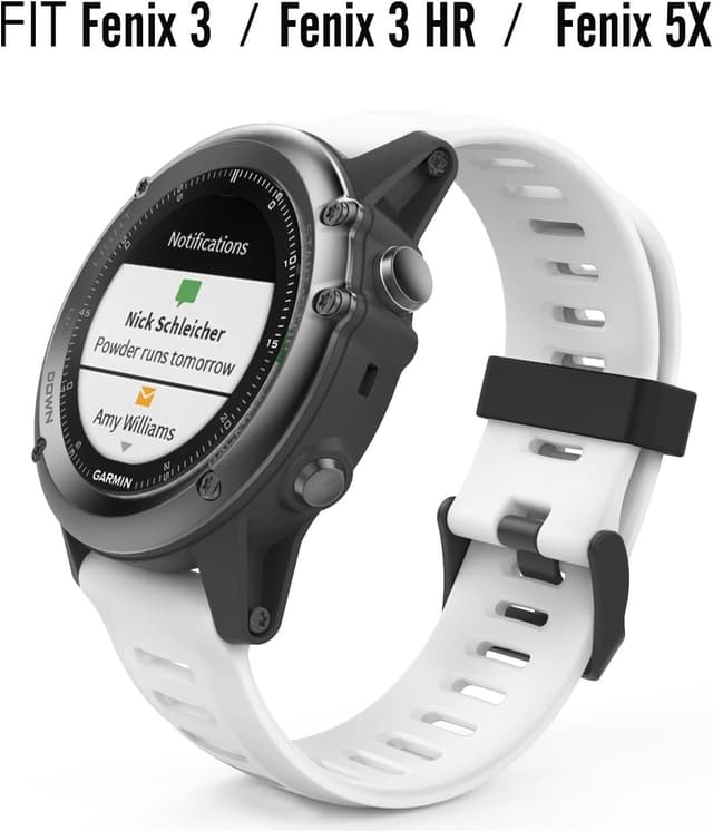 Detalle de MoKo silicone watch strap replacement compatible with Garmin Fenix 3/3 HR and Fenix 5X series