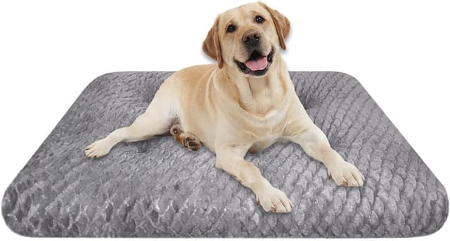 Detalle de Aspand tapis pour chien grande taille 102x69 cm motif écailles de poisson, gris, lavable et antidérapant