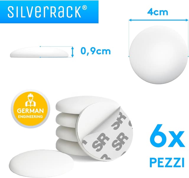 Thumbnail 6 de SilverRack Fermaporta Adesivo da Muro 6 pezzi