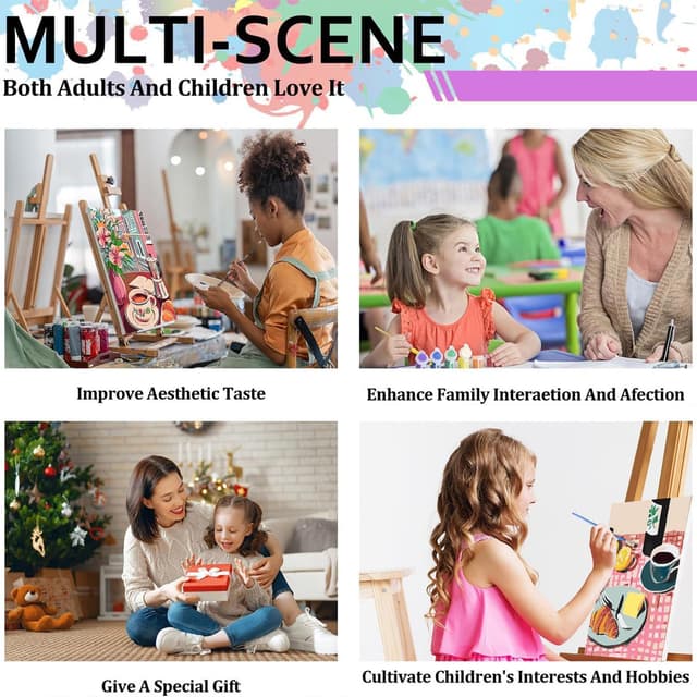 Detalle de GOUGOUFAFA 6-Pack Paint by Numbers for Adults (12x16 inch) Cocktail Canvas Acrylic Kit