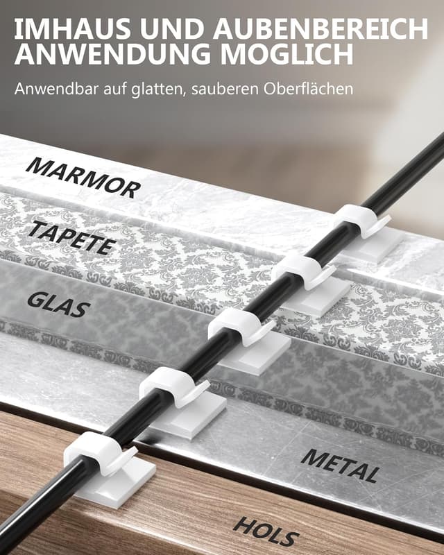 Thumbnail 2 de Tesmax Kabelhalter Selbstklebend 100 Stück