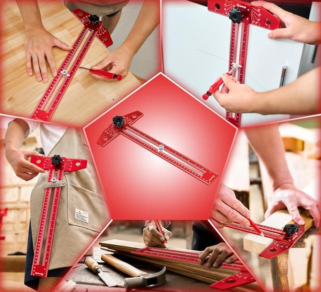 Thumbnail 6 de Saker aluminium alloy sliding T-square with precision angle adjustment scriber
